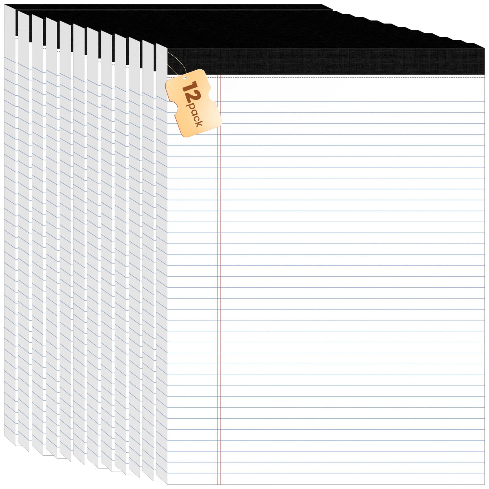 12Packs Legal Pads 8 5 x 11 Inch 50Sheets Pack College Ruled Perforated White Writing Pads Pads of