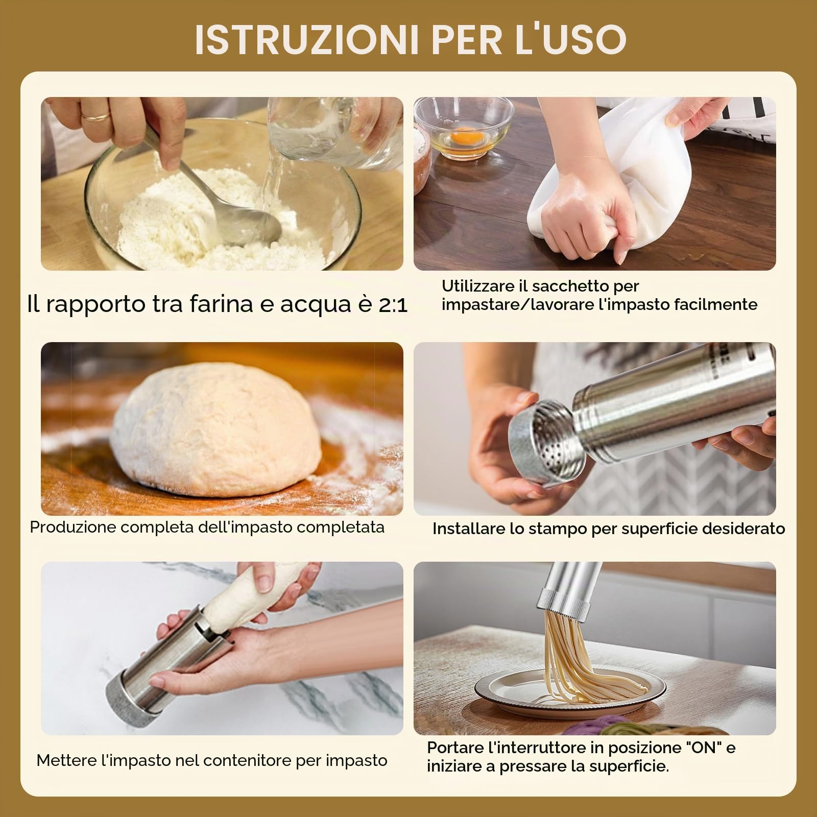 Macchina per Pasta Elettrica Portatile, Macchina per Fare Noodle Senza Fili 9 Accessori, Ricaricabile Macchina per la Pasta Fresca per Spaghetti/Fettuccine