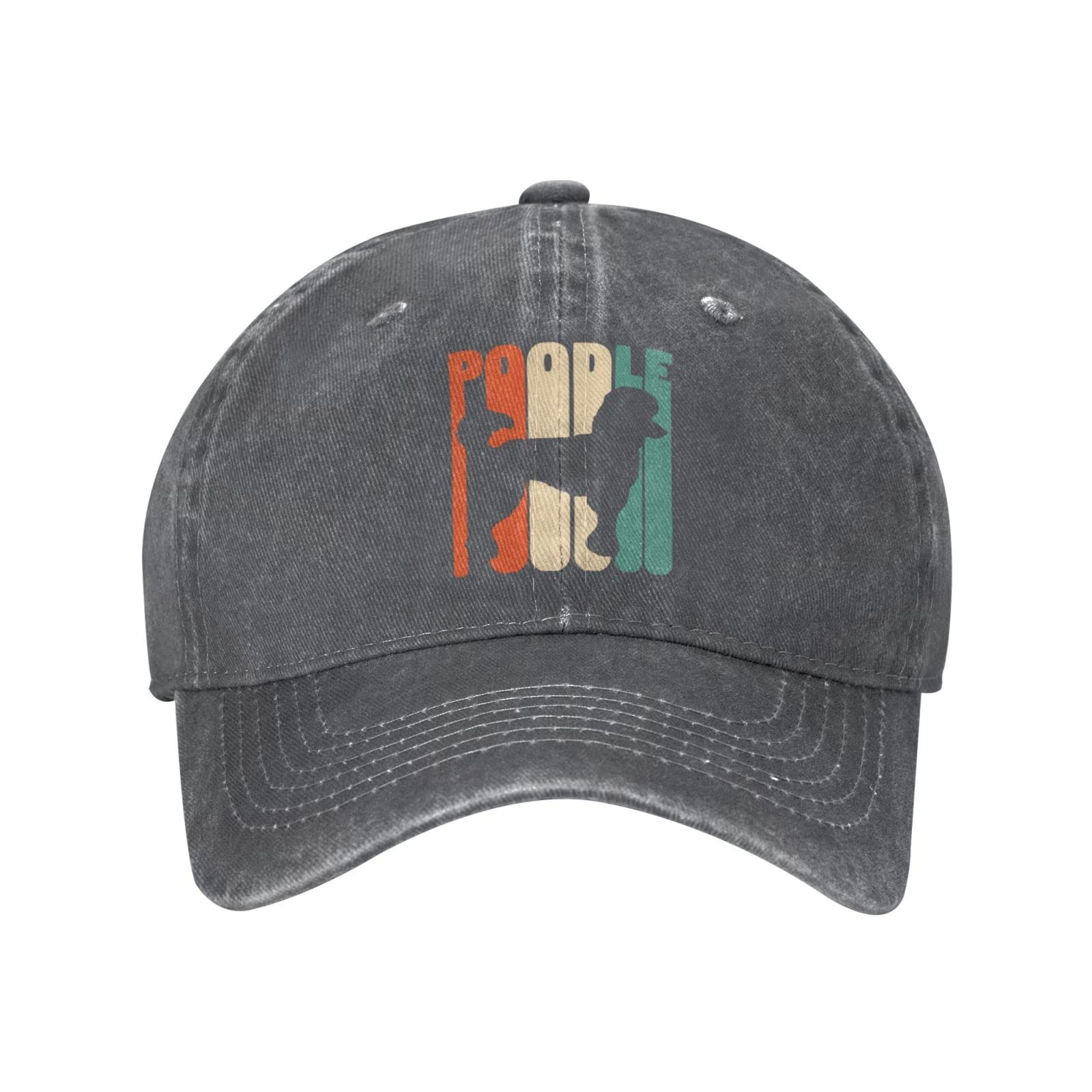 Lsjuee Unisex Deep Heather Vintage Poodles Cowboy Hat Baseball Caps Adjustable Sports Golf Denim Casquette Cap Black