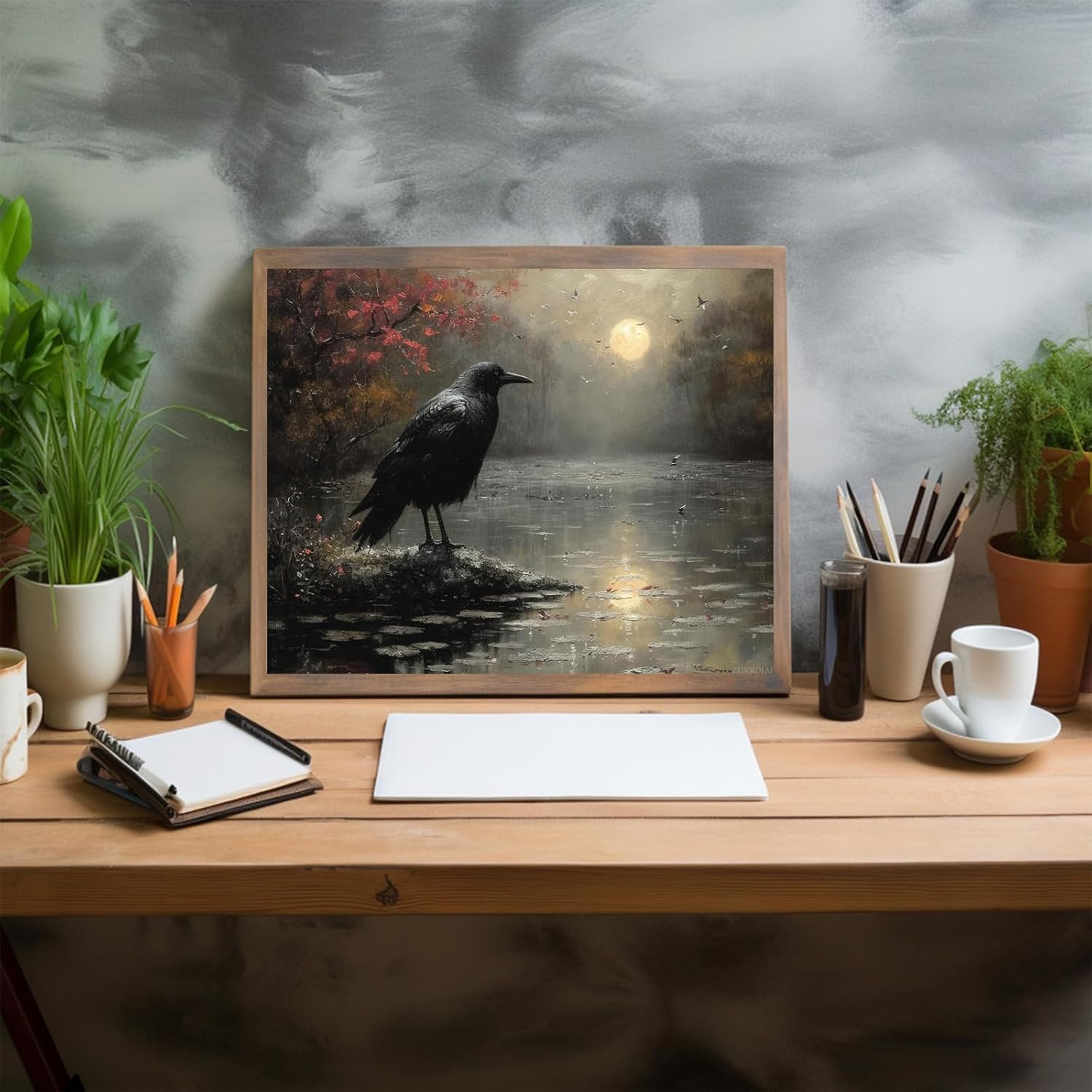 ZUVRDIAI Paint by Number for Adults, Raven's Moonlit, Adult Crafts Paint by Numbers, DIY Handmade Gifts 16x20 Inch