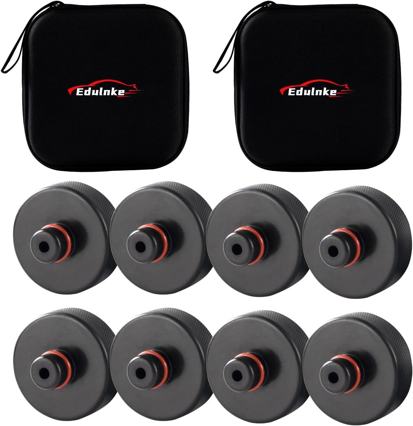 Lifting Jack Pads Replacement, Upgraded Rubber Sturdy Jack Stands Pucks for Tesla Model 3/S/X/Y, 2016-2025 Lift Fixture Adapter with Protective Ring, Battery Protection, 2PCS