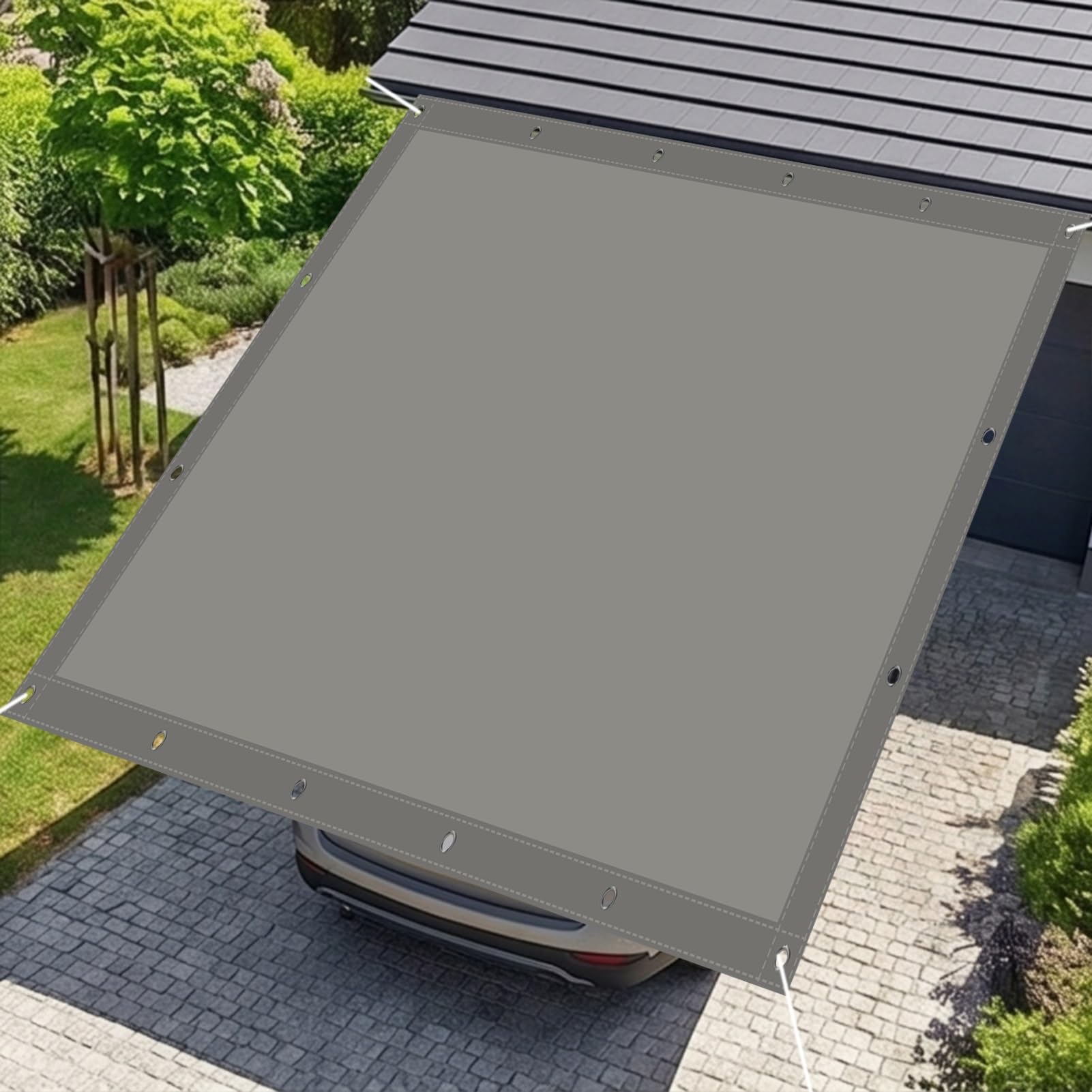 Toile ombrage imperméable contre la pluie et les UV sur balcon et terrasse