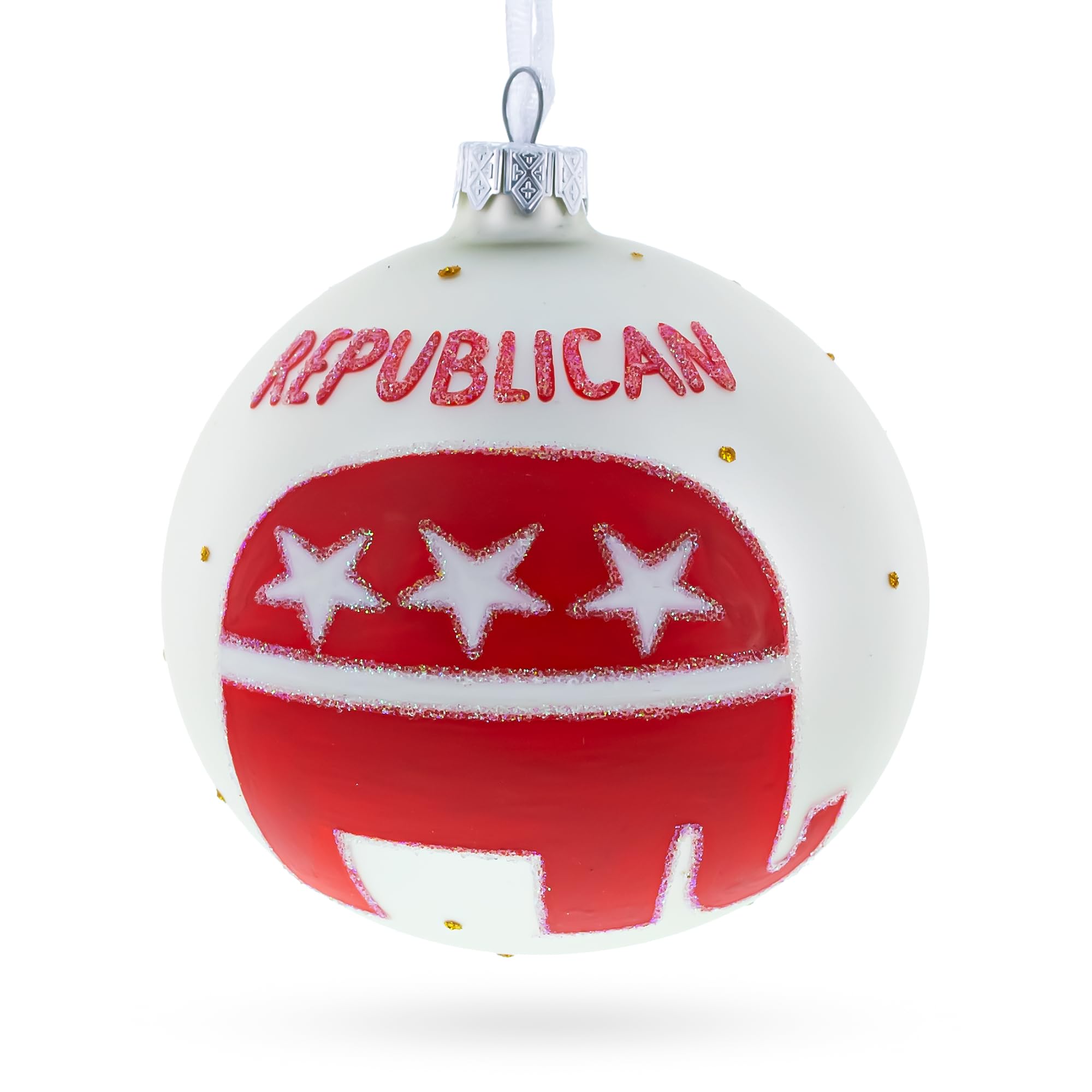 Boule de Noël républicaine en verre de qualité BestPysanky 10cm