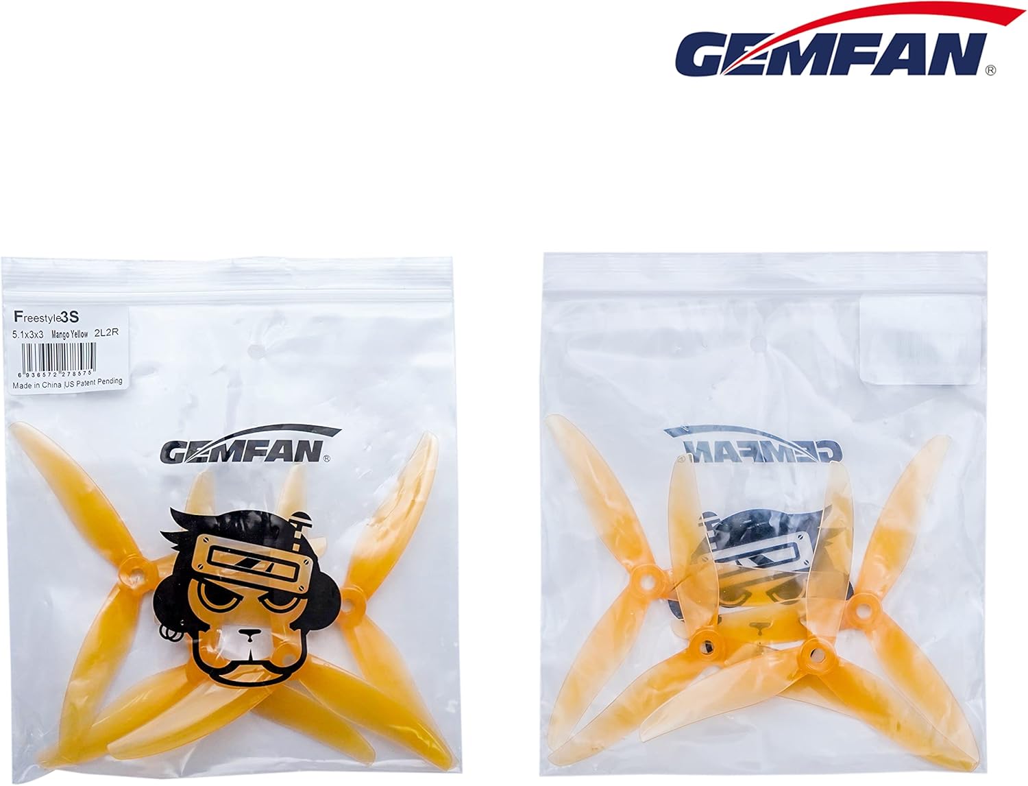 Gemfan F3S Freestyle 3S (5.1x3x3) Durable 3-Blade PC Props for FPV Quadcopter RC Drone 16pcs 8CW 8CCW