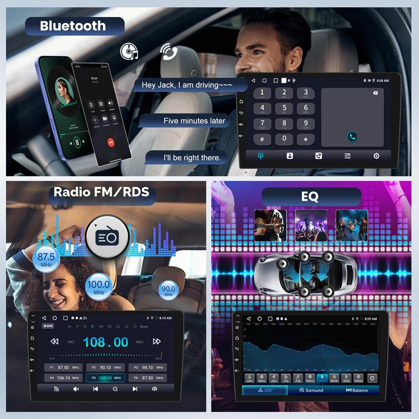Android Autoradio pour BMW X5 E53 1999-2005 avec sans Fil Carplay et Android Auto, Écran Tactile HD de 9 Pouces avec GPS/WiFi/Bluetooth/EQ/FM RDS