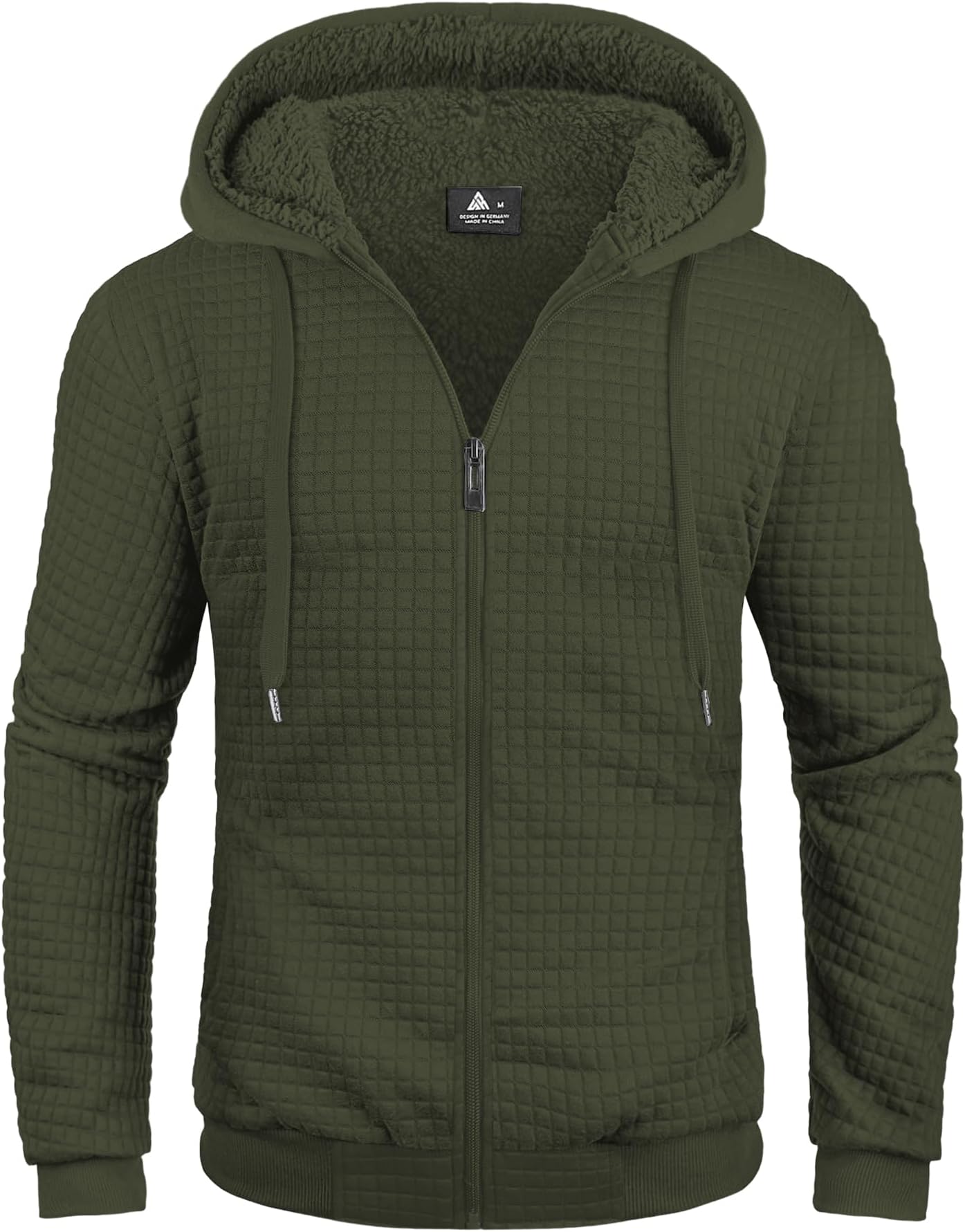 ZITYMen's Zip Up Hoodie Heavyweight Winter Sweatshirt Fleece Sherpa Lined Warm Jacket