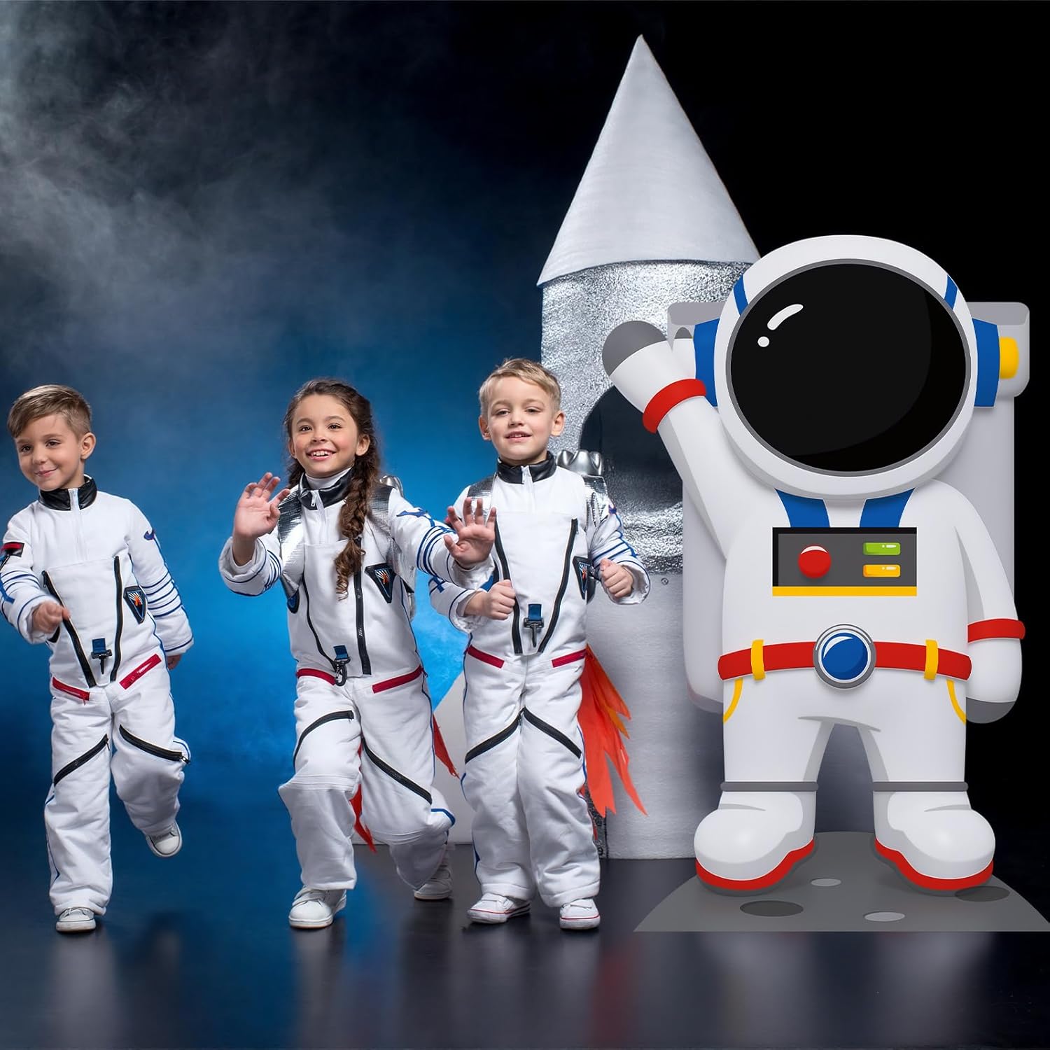 Novabright 4.67 ft Astronaut Cardboard Cutout Space Party Stand-up Backdrop Photo Props for Classroom Vacation Bible School Space Theme Party Science Fairs Supplies