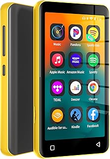 MP3 Player with Bluetooth and WiFi, 16GB MP4 MP3 Player with Spotify 4" Full Touch Screen, Android Streaming Music Player with Pandora, HiFi Sound Digital Audio Player with Speaker(Gold-Black)