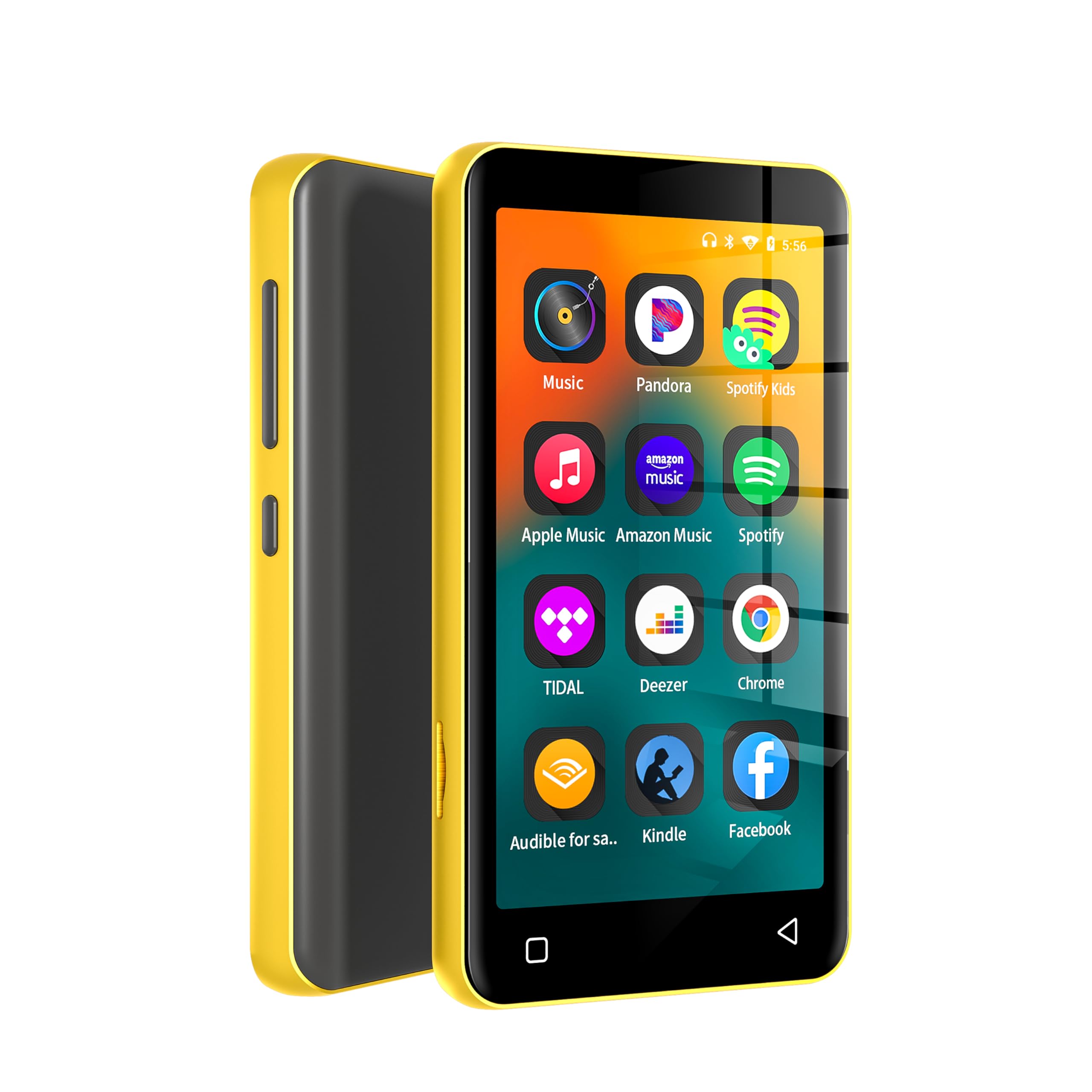 MP3 Player with Bluetooth and WiFi,MP3 Player with Spotify,Spotify Kids,Audible,Pandora,Amazon Music,4" Music Player MP4 Up to 1TB(16GB,Gold_Black)
