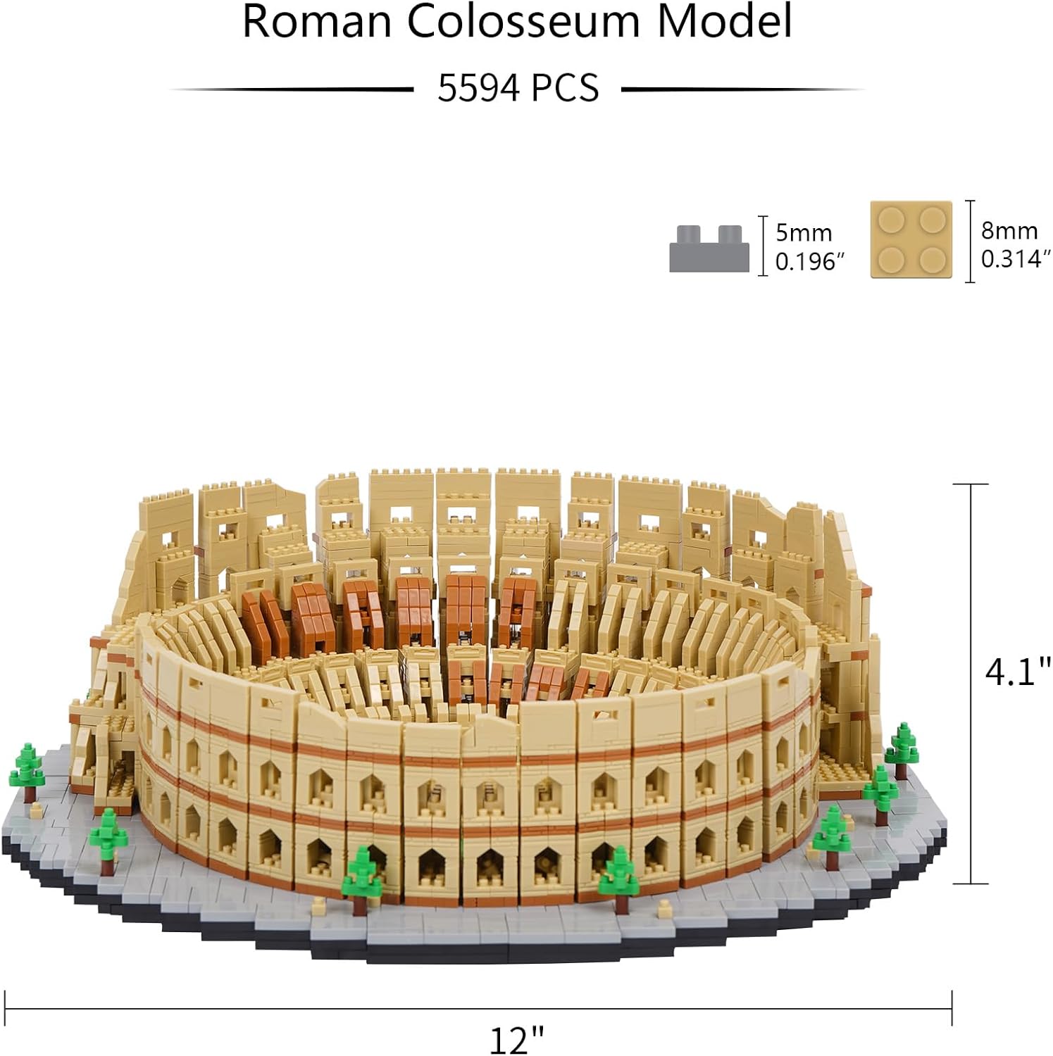Geniteen Juego de bloques de construcción, modelo de coliseo romano ...