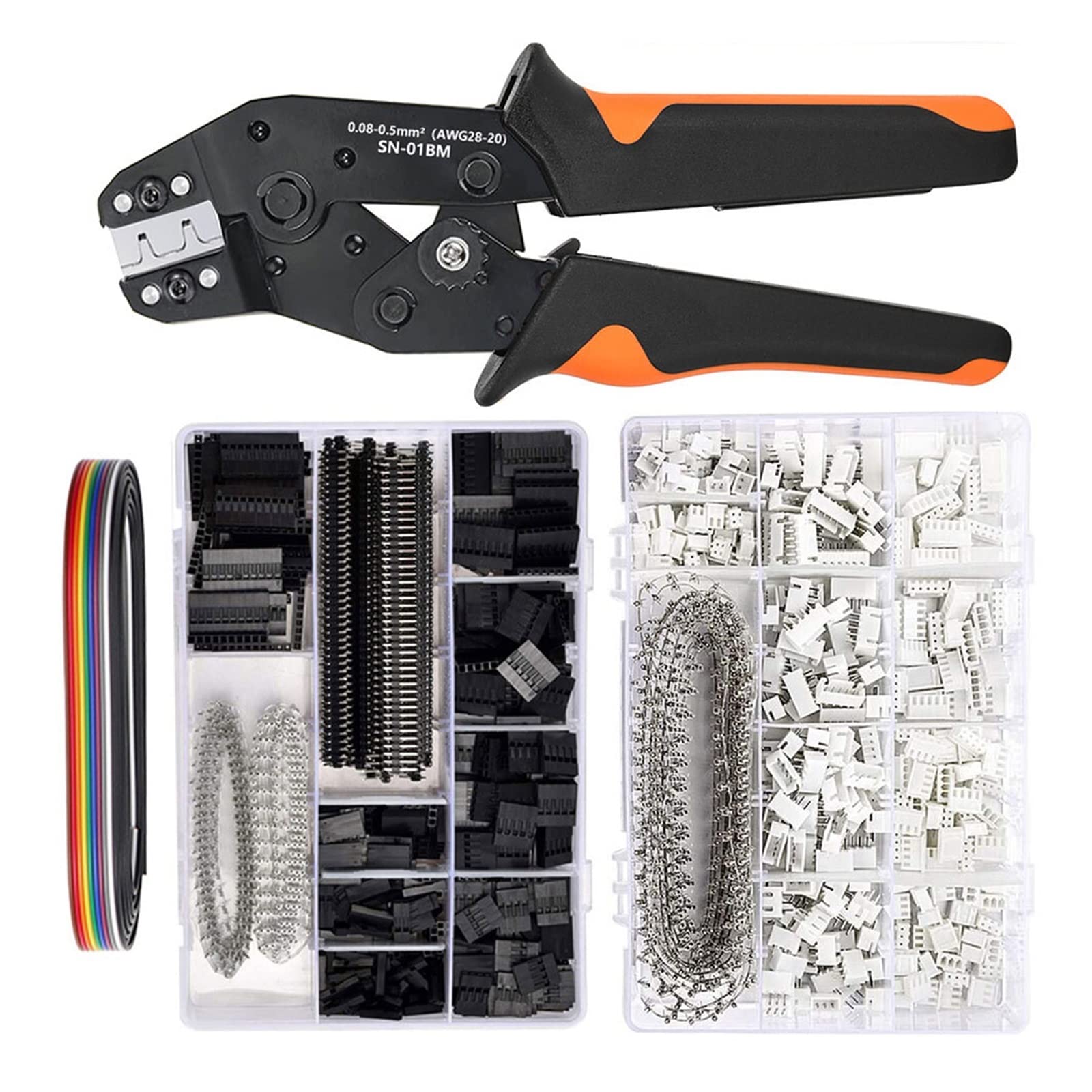 Zestaw narzędzi do zaciskania z grzechotką SN-01BM AWG 28-20 (0,08-0,5 mm²) Zestaw szczypiec do zaciskania ze złączami 2,54 mm Zacisk JST-XH perfection (Color : SN-01BM)
