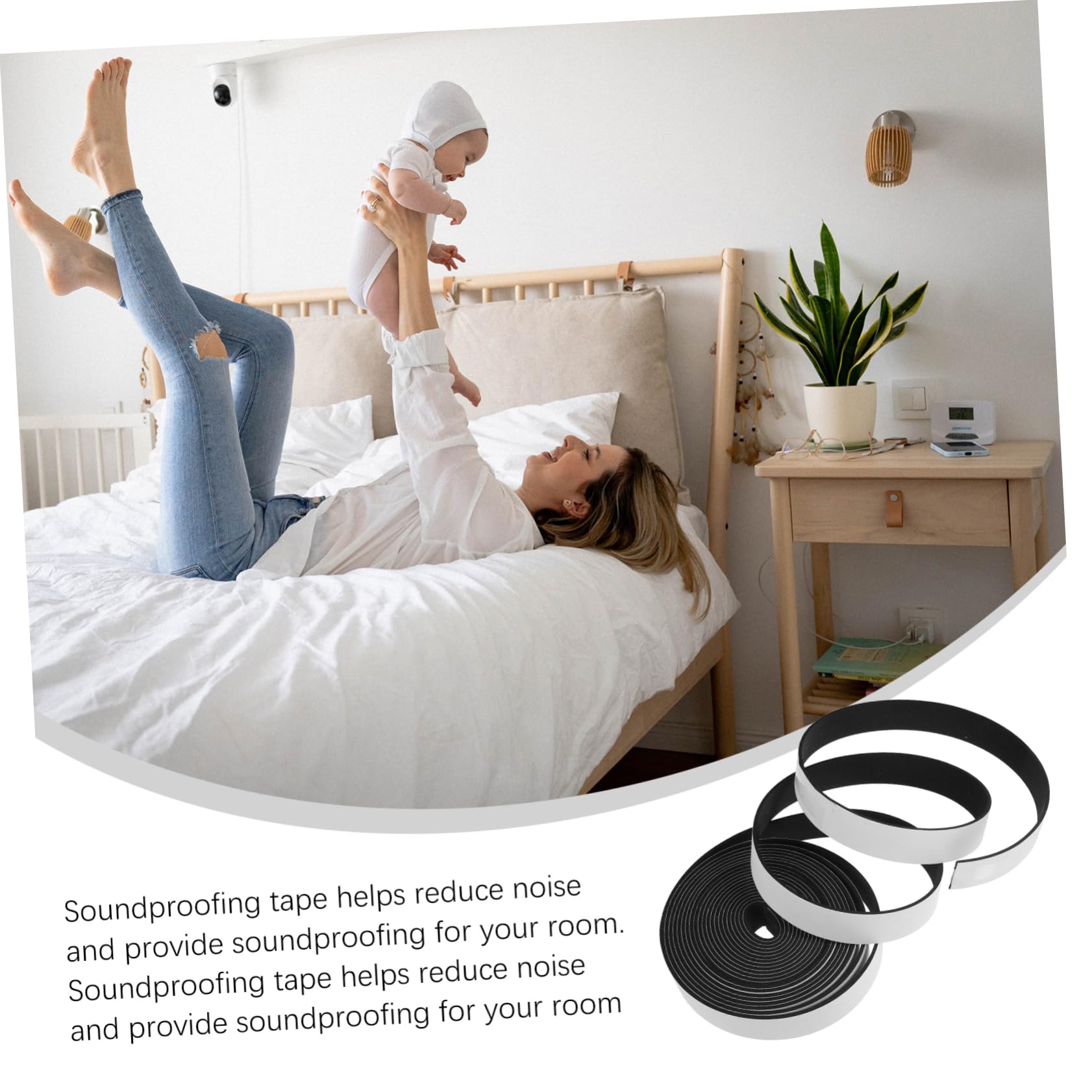 Operitacx 5 Series Tira Antisonido Cinta De Insonorización Adhesivo Tira De Sellado Poroso Cinta Gruesa A Prueba De Golpes Tiras De Sellado De Puertas El Plastico Negro 2 Rollos*5