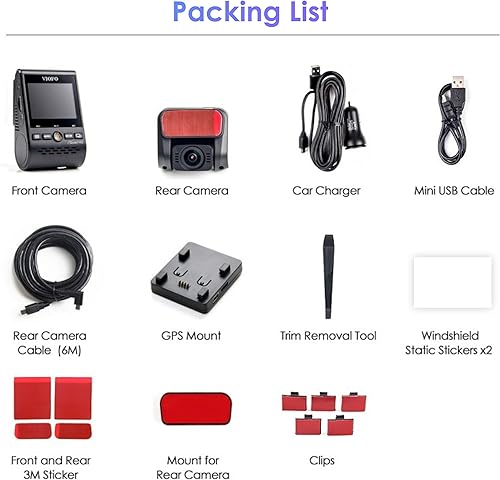 Miniatura 8 de VIOFO Cámara dual para salpicadero, 2K 1440P 60fps+1080P 30fps cámara frontal y trasera con Wi-Fi GPS, modo de estacionamiento, grabación de