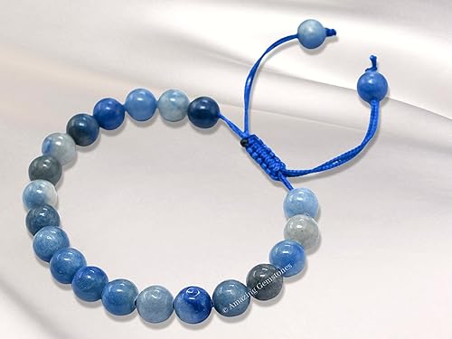 Miniatura 3 de Blue Aventurine Bracelet for Women Men's Gifts - Protection Healing Crystal Bracelet - 8mm Gemstone Beaded Adjustable Bracelet Pulseras Para Hombres