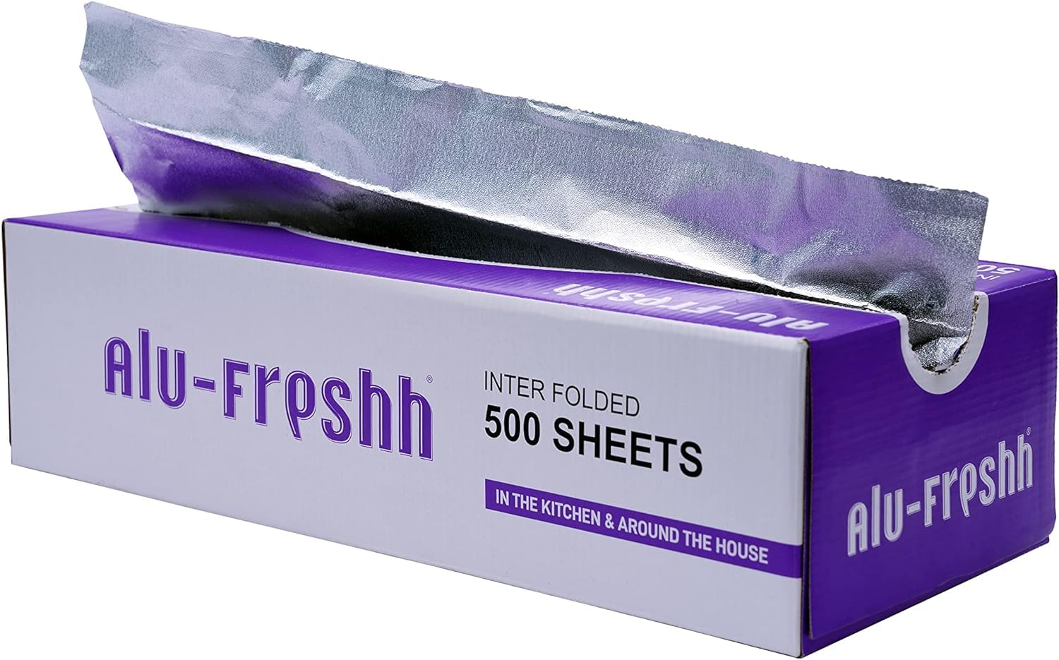 Interfold 500 Foglio di alluminio pretagliato, 30,5 x 27 cm, pellicola da cucina pop-up, tirare e avvolgere il foglio di alluminio goffrato per arrostire, rivestimento per griglia