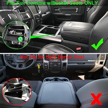 JDMCAR Console Organizer Tray for Dodge Ram 2009-2019 Lower Storage