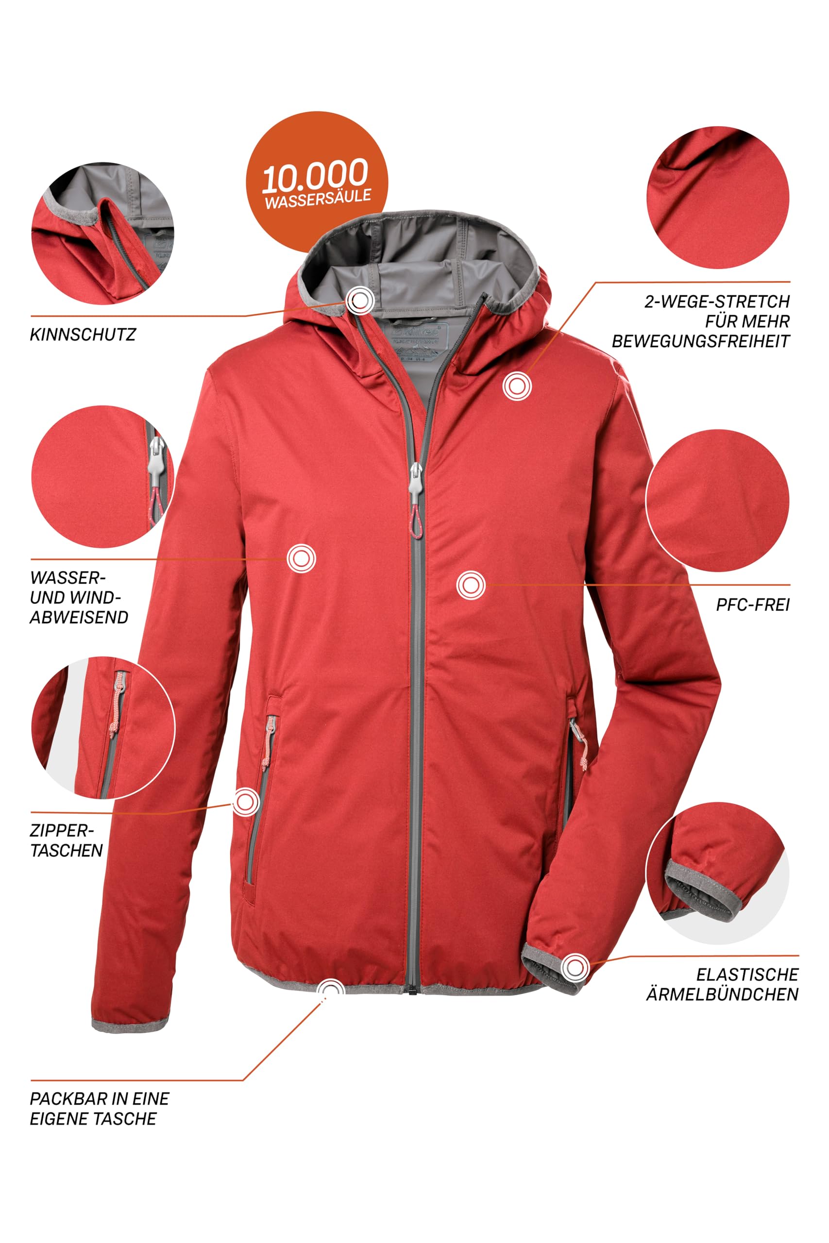 Killtec 2_warstwowa kurtka funkcjonalna/kurtka outdoorowa z kapturem, łatwa do spakowania Women´s Kos 61 Wmn Jckt