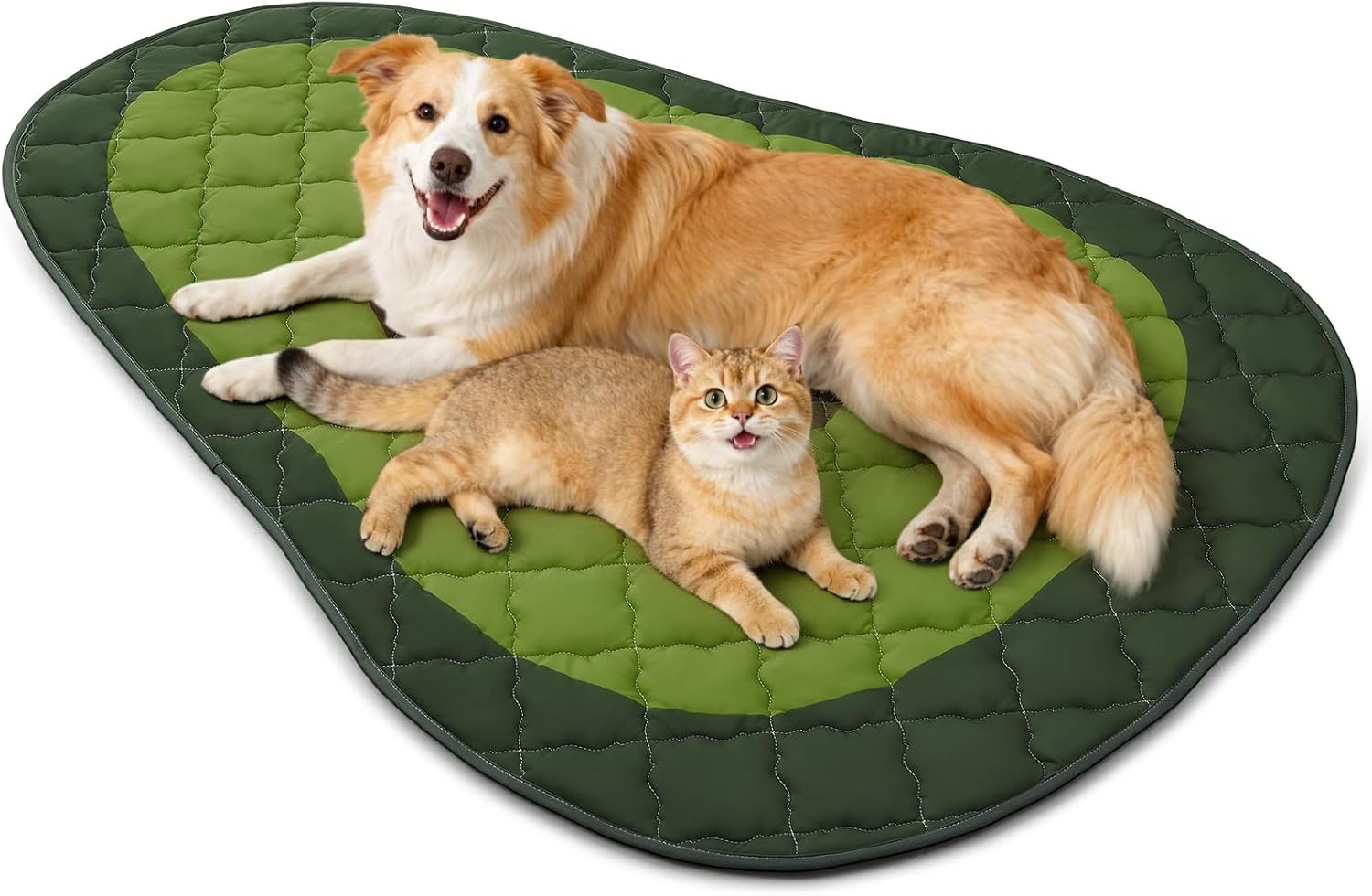 LOOBANI Dog Cooling Mat 60"x40"- Cute Avocado Design Cooling Mat for Dogs (Cool & Warm Side), Waterproof Self-Cooling Mat for Crate, Floor, Car for Medium Dogs, Cats, Pet, Green 60"x40"