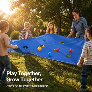 Sonyabecca Blue Hole Tarp Team Building Game Learning Fun Team Building Games for Work Teamwork Group