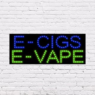 LED E - Cigs E - Vape Sign for Retail Business Displays |Advertising Electronic Light Up Sign for Windows Walls |11"h x 27"w x 2"d