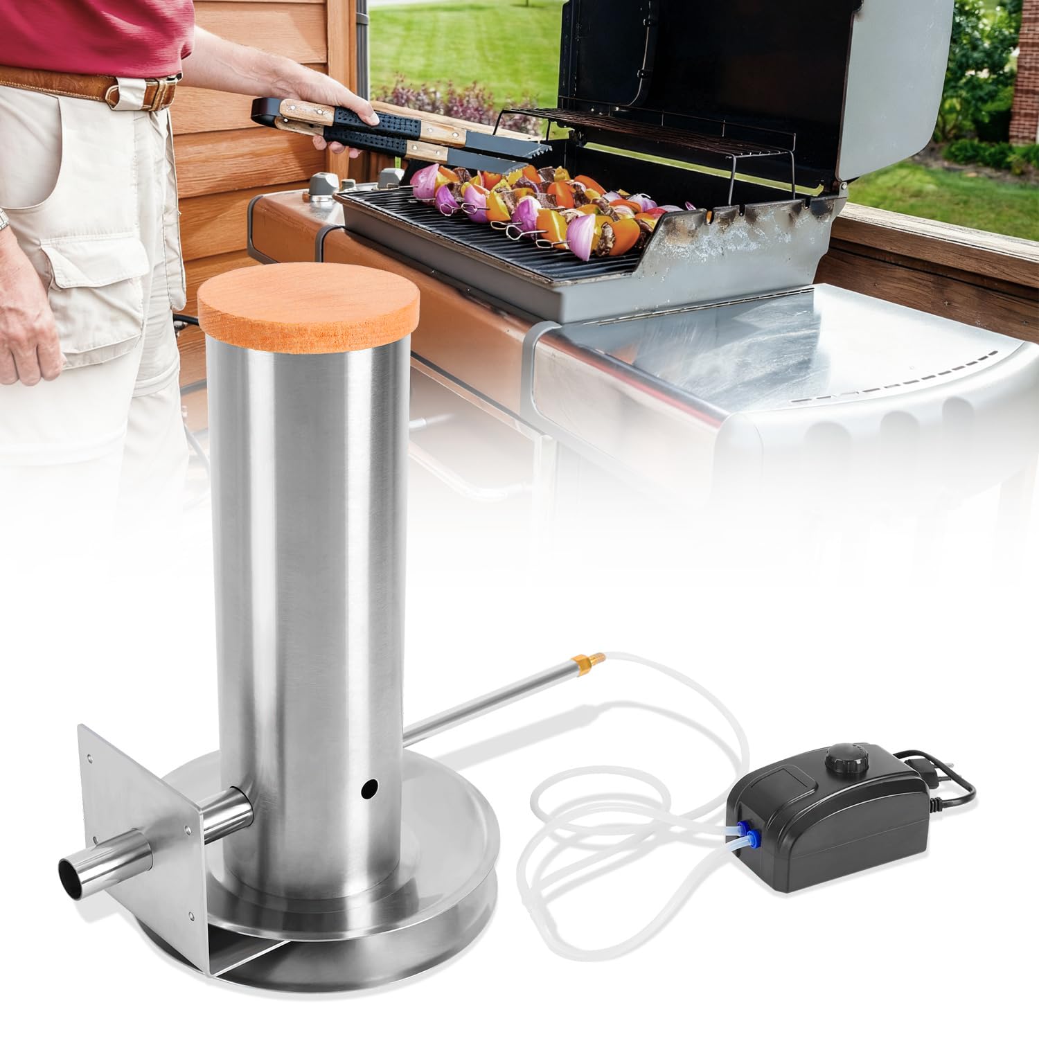 Generatore di fumo freddo per affumicatore e affumicatore in acciaio inox