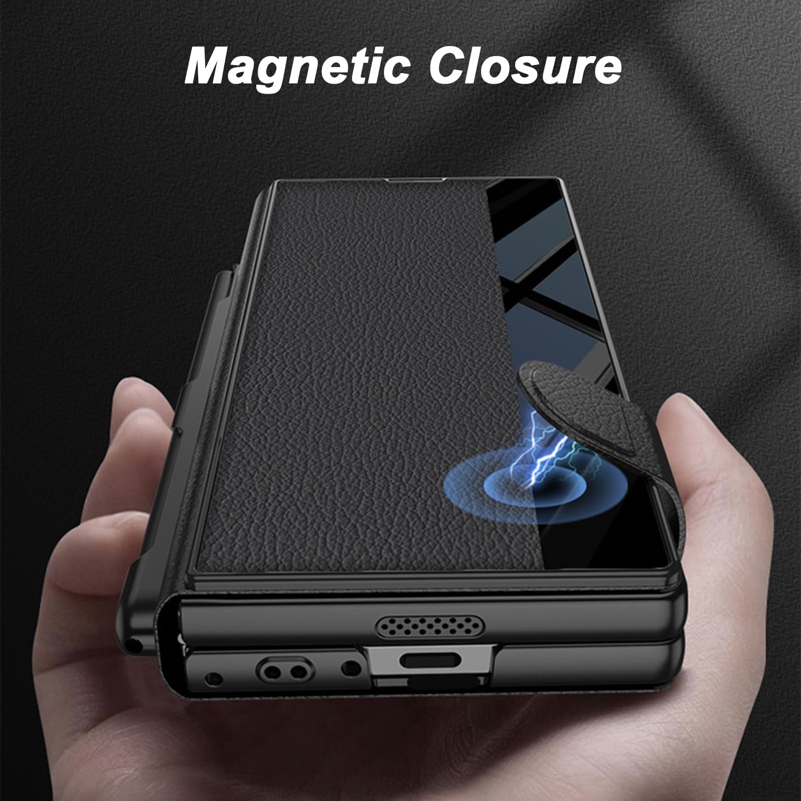 Etui z klapką do Samsung Galaxy Z Fold 8 Ultra, wzór włókna węglowego skóra