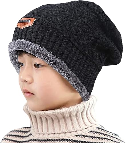 Miniatura 2 de T WILKER Juego de 2 gorros de punto de invierno para niños y niñas de 5 a 14 años
