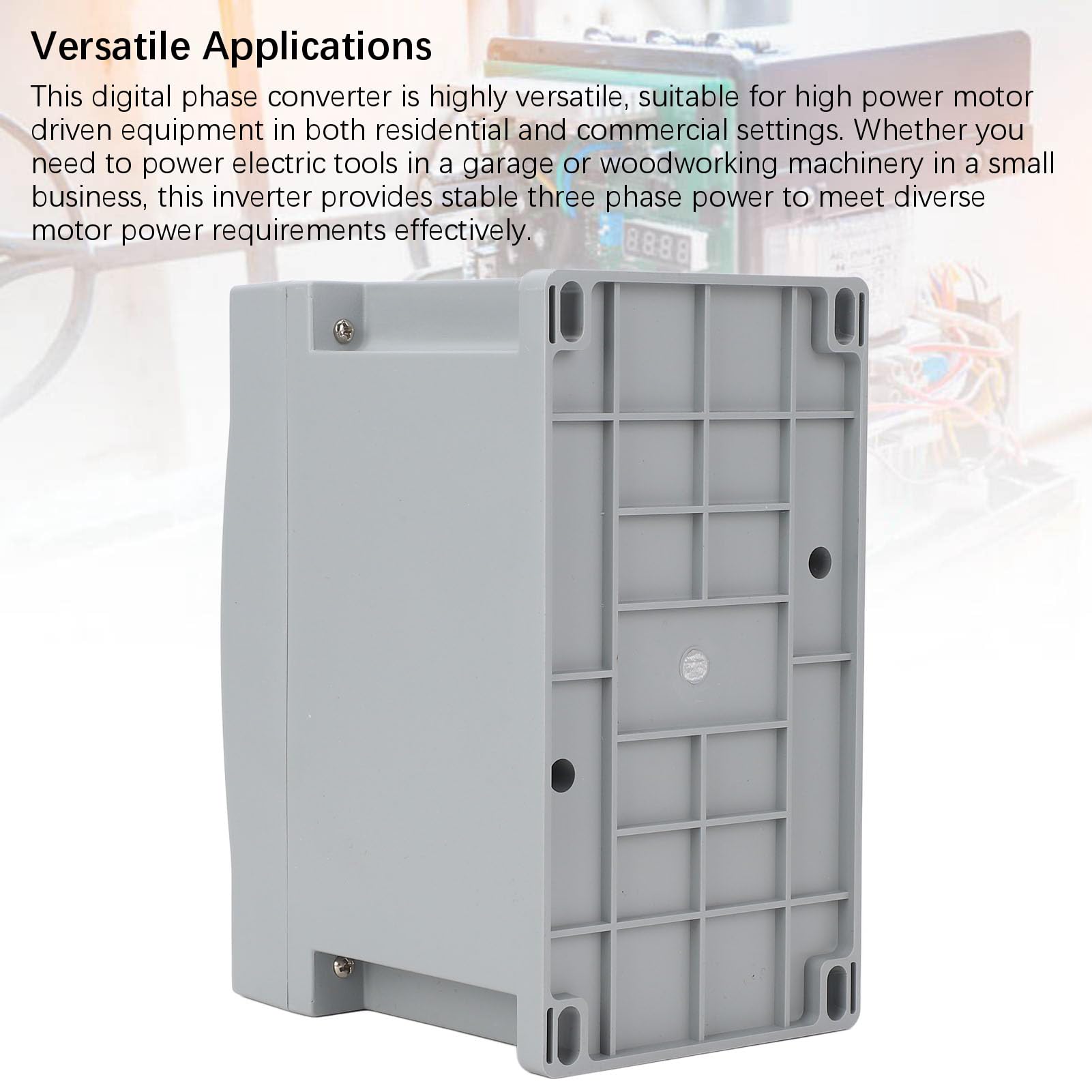 Desfasador Digital Industrial Convertidor Eficiente Monofásico a Trifásico para Maquinaria, ABSPower para Uso Residencial y Comercial Pequeño