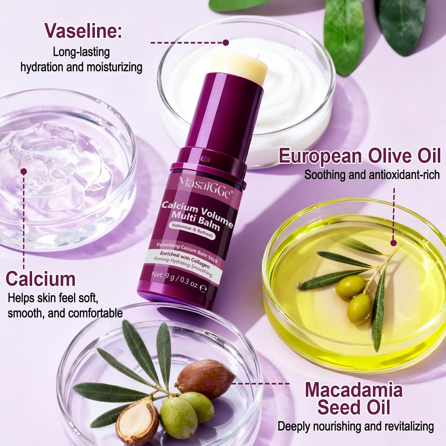 VOFANK Calcium Volume Multi Balm, Calcium Volume Multi Balm Stick, Korean Collagen Moisturing Stick, Anti-aging, Hydrating, Anti Wrinkle Balms, Moisturizes Calcium Sticks for Eyes, Face, Neck(2pcs) - Image 5