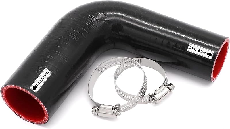 Mangueira redutora de silicone 90° TuoLauthon para tubulação de turbo ou admissão – 1 unidade