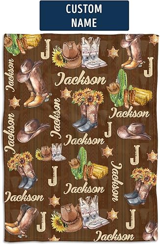 Miniatura 51 de Manta de bebé occidental, mantas de bebé personalizadas para niños, manta de vaquero para niños y niñas, manta de felpa personalizada con nombre