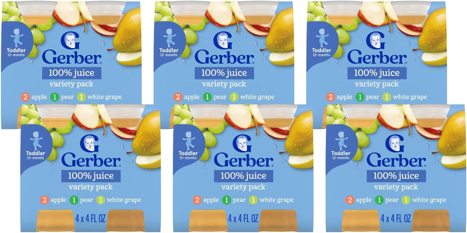 Juice Variety Pack, Apple, Pear, White Grape, 4 Ounce (24 Bottles)