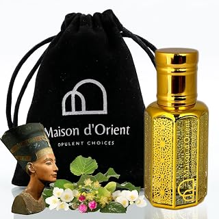 Maison d Orient Egyptian Musk Perfume Oil 12 mL – Premium Long Lasting Unisex Scent in Arabian Tola Bottle with Dapper Stick Applicator, Alcohol Free and Skin Friendly