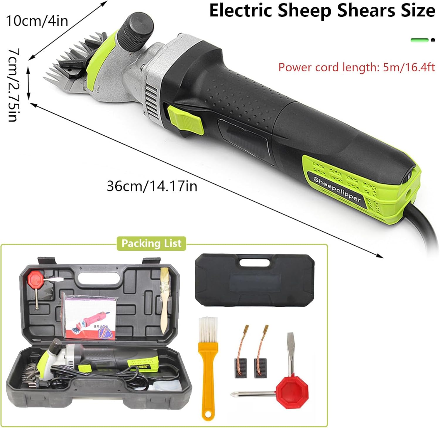 Sheep Shears 850W, 2400RPM Farm Livestock Shearing Machine with 6 Speed, Animal Grooming Clippers for Goats Sheep Cattle Thick Hair Dog Horse Animals, 13-Straight-Teeth Blade