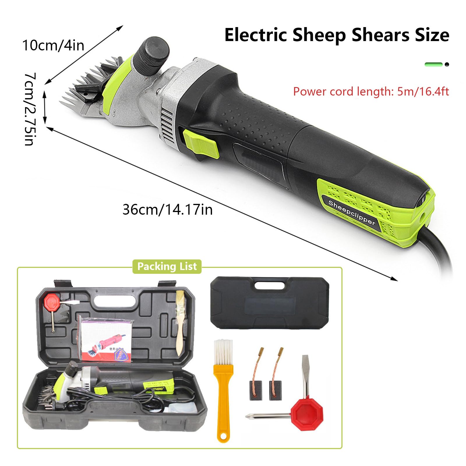 Forbici per Pecore 850W, Tosatrice per Animali a 6 velocità con Custodia per Toelettatura, Kit per Toelettatura per Bestiame da Fattoria per Capre Pecore Bovini Peli Spessi Cani Cavalli Animali