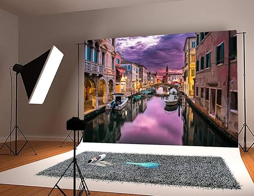 Miniatura 4 de Fondo de 7 x 5 pies de Venecia Water City para fotografía Italia Landmark City Night View Fondo de vacaciones tema decoración de fiesta YouTube