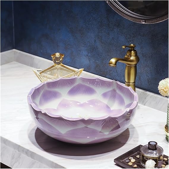 Bathoom Sink Ceramic Bathroom Vessel Vanity Sink Above Counter Bathroom Vessel Sink Washing Art Basin Bowl Bathroom Vessel Sinks
