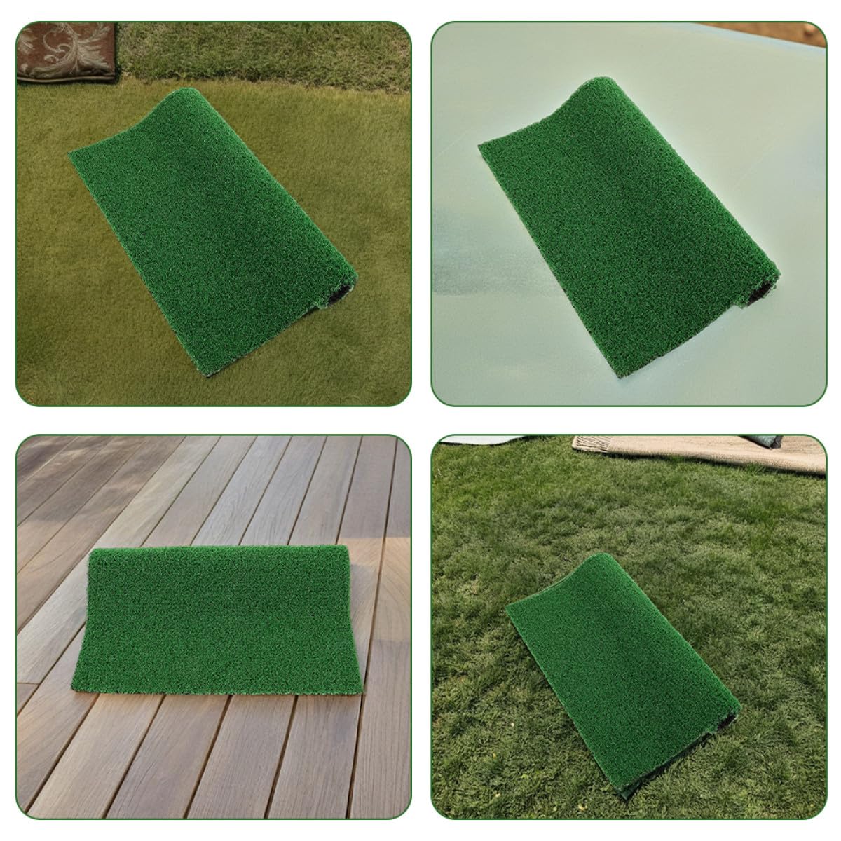 ULTECHNOVO Plataforma de Césped Sintético para Tortugas 60x35 Cm, Alfombra Realista para Hábitat de Reptiles, Rampa Fácil de Escalar y Zona de Descanso para Acuarios y Terrarios