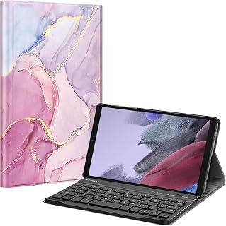 Fintie Keyboard Case for Samsung Galaxy Tab A7 Lite 8.7 Inch 2021 Model (SM-T220/T225/T227), Slim Lightweight Stand Cover with Magnetically Detachable Wireless Bluetooth Keyboard, Dreamy Marble