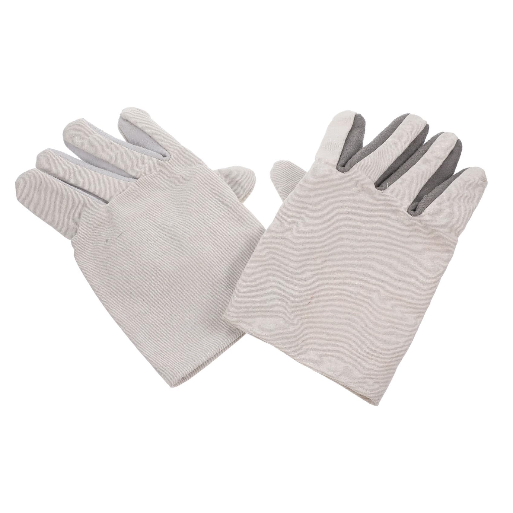 Uonlytech 3pares Guantes De Soldador De Cuero De Vaca y Lona De Doble Capa Resistentes Al Desgaste Aceite Para Trabajos Pesados y Actividades Al Aire Como Barbacoas y Camping