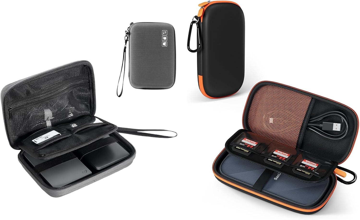 ProCase Portable External Case for 2 Hard Drives Bundle with Hard Carrying Case for 2025 SanDisk Extreme Pro Portable SSD