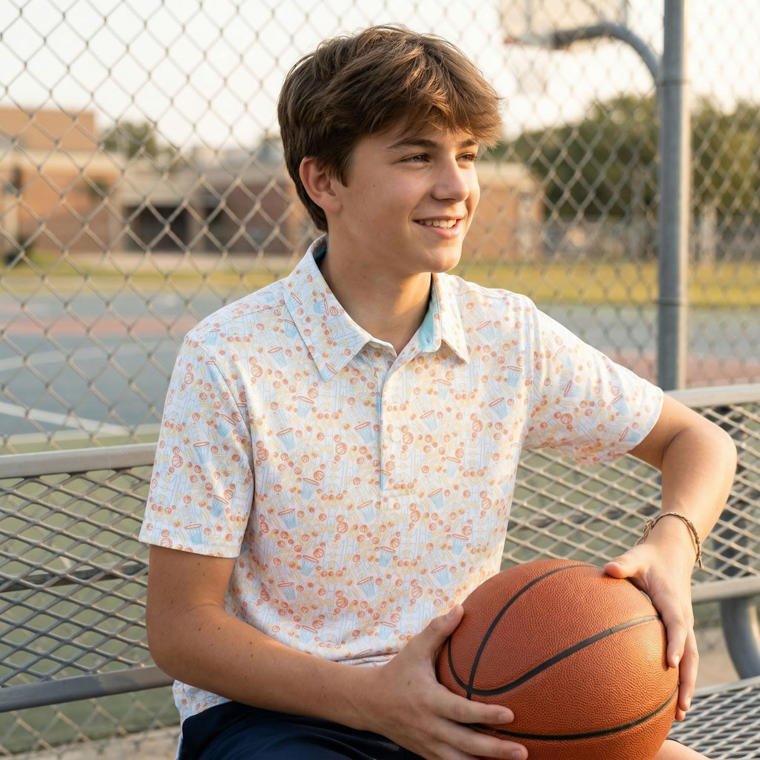 ChalkTalkSPORTS Basketball Short Sleeve Polo Shirts - Mens Basketball Performance Sport Polo - Youth & Adult Sizes
