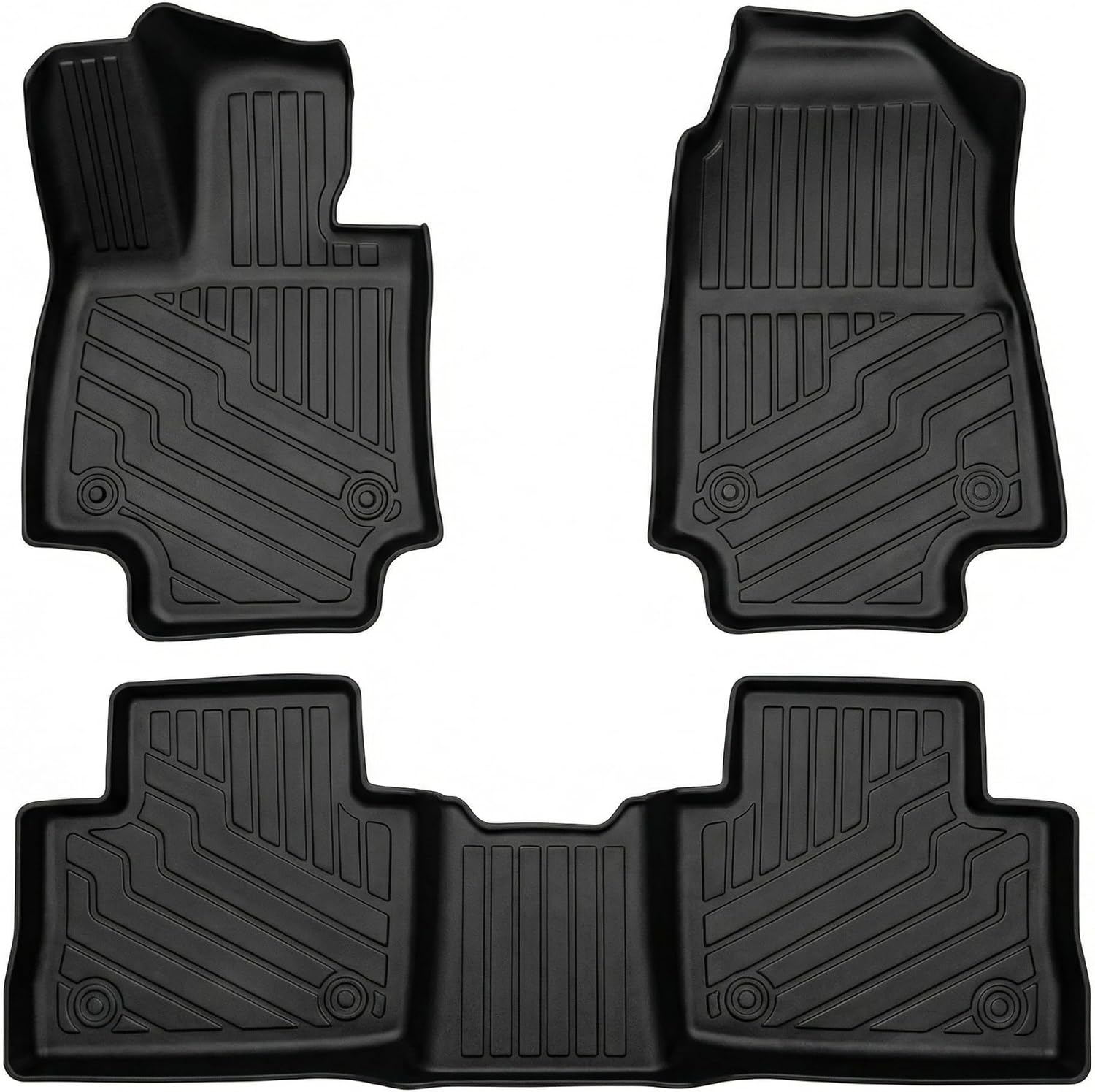 RAV4 Floor Mats Compatible with 2025 2024 2023 2022 2021 2020 2019 Toyota RAV-4,All Weather Protection Waterproof Durable Anti-Slip Odorless Custom-fit TPE Floor Liner Front and Rear Row Set
