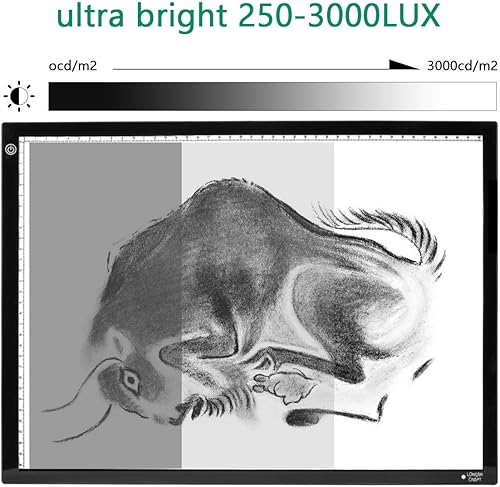 Miniatura 6 de Longan Craft Caja de luz LED A3, ultrafina, portátil, almohadilla de luz continua, brillo regulable, para arte, manualidades, seguimiento de luz,