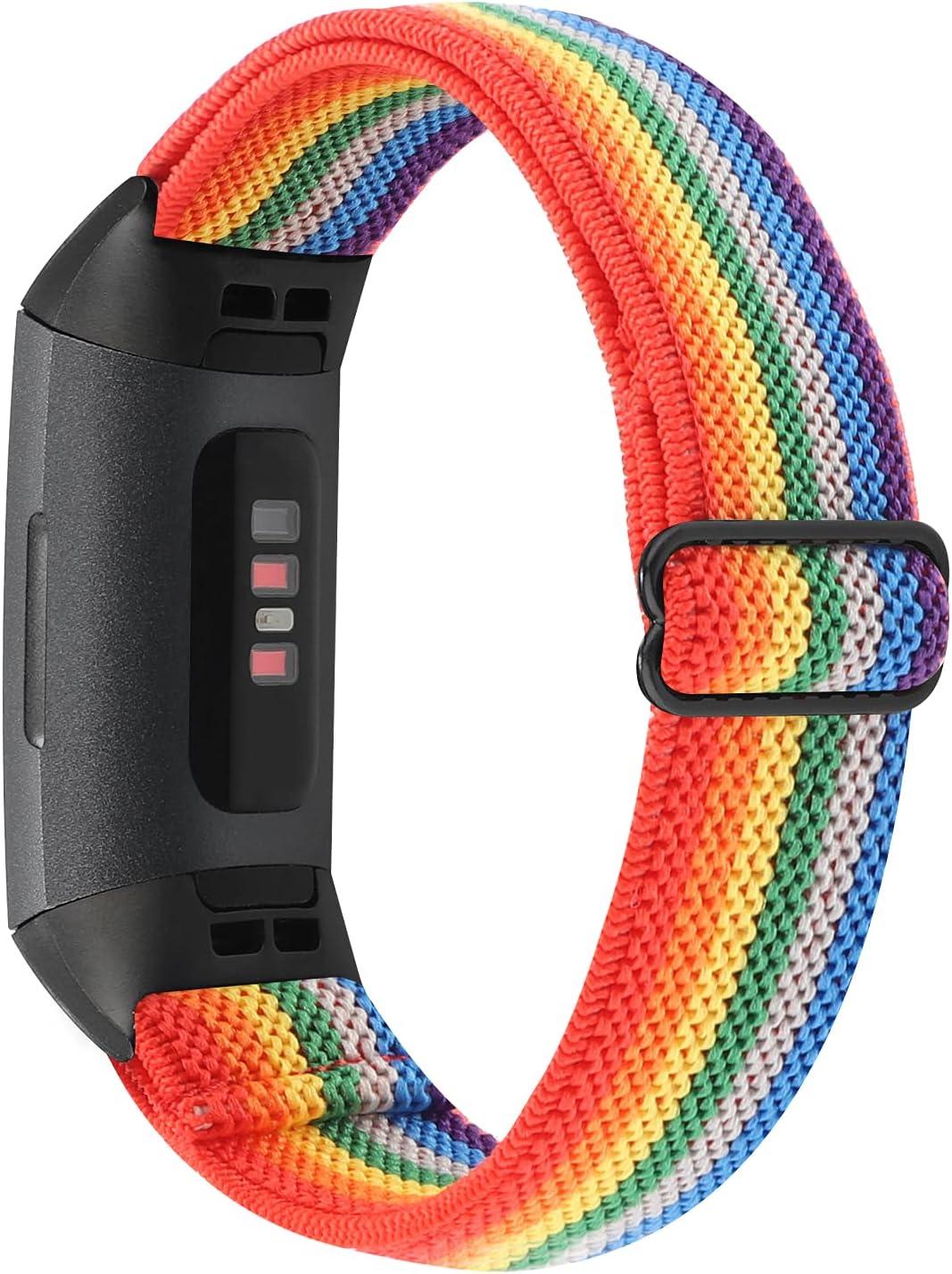 YONWORTH Adjustable Elastic Nylon Watch Band Compatible with Fitbit Charge 4/Charge 3/SE Bands, Stretch Breathable Nylon Sport Solo Loop Strap Soft Replacement Wristband for Women Men image 5