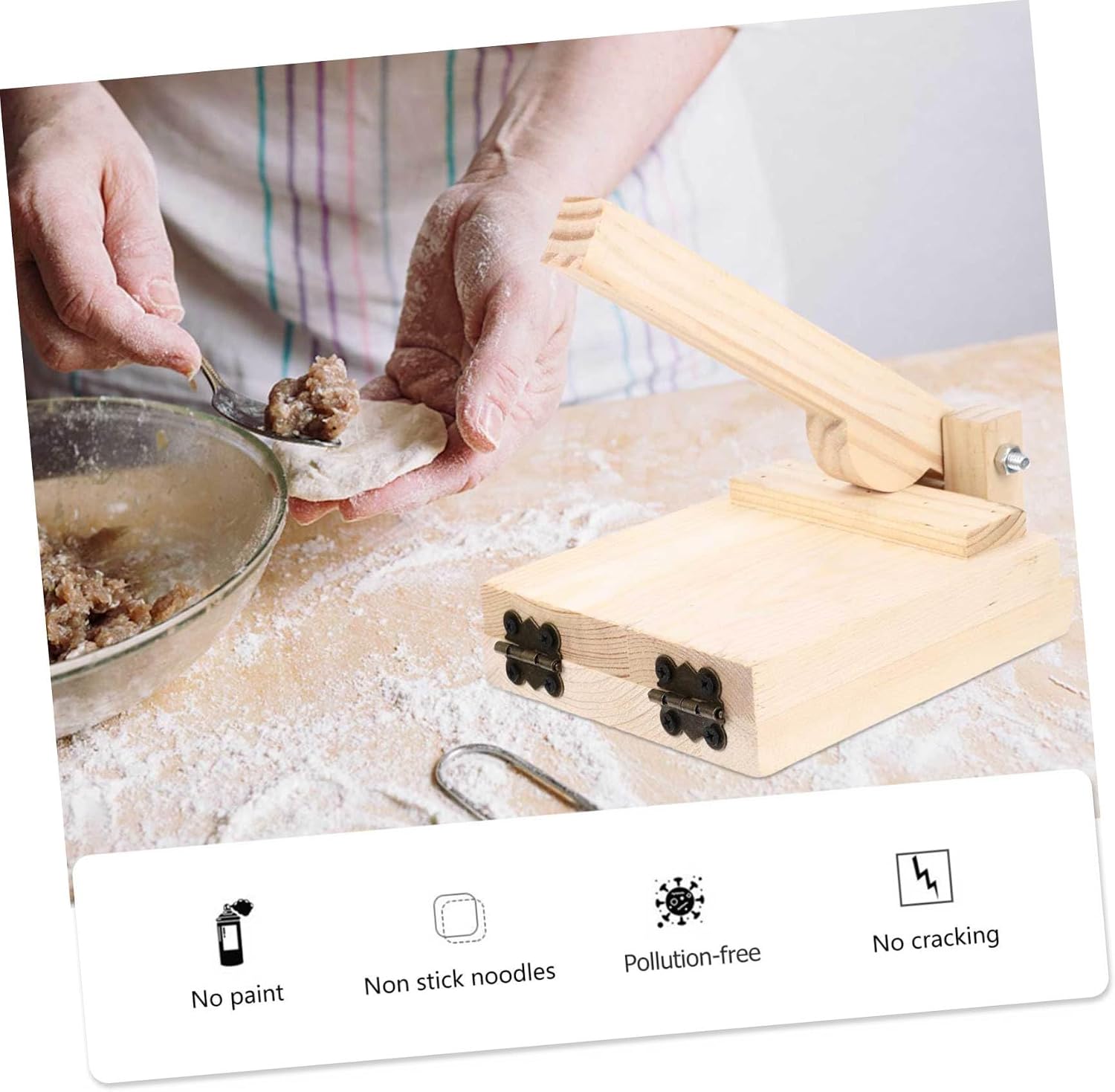 MAGICLULU 1pc Reusable Dumpling Dough Presser Tool Ergonomic Kitchen Gadget for Making Dumpling Wrappers Safe and Sturdy Manual Pressing Tool for Home Baking