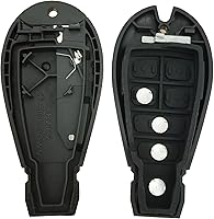 Vista 2 de Repuesto para carcasa de llavero remoto de entrada sin llave compatible con Dodge Challenger 2008-2012 Dodge Charger 2008-2010 Chrysler 300