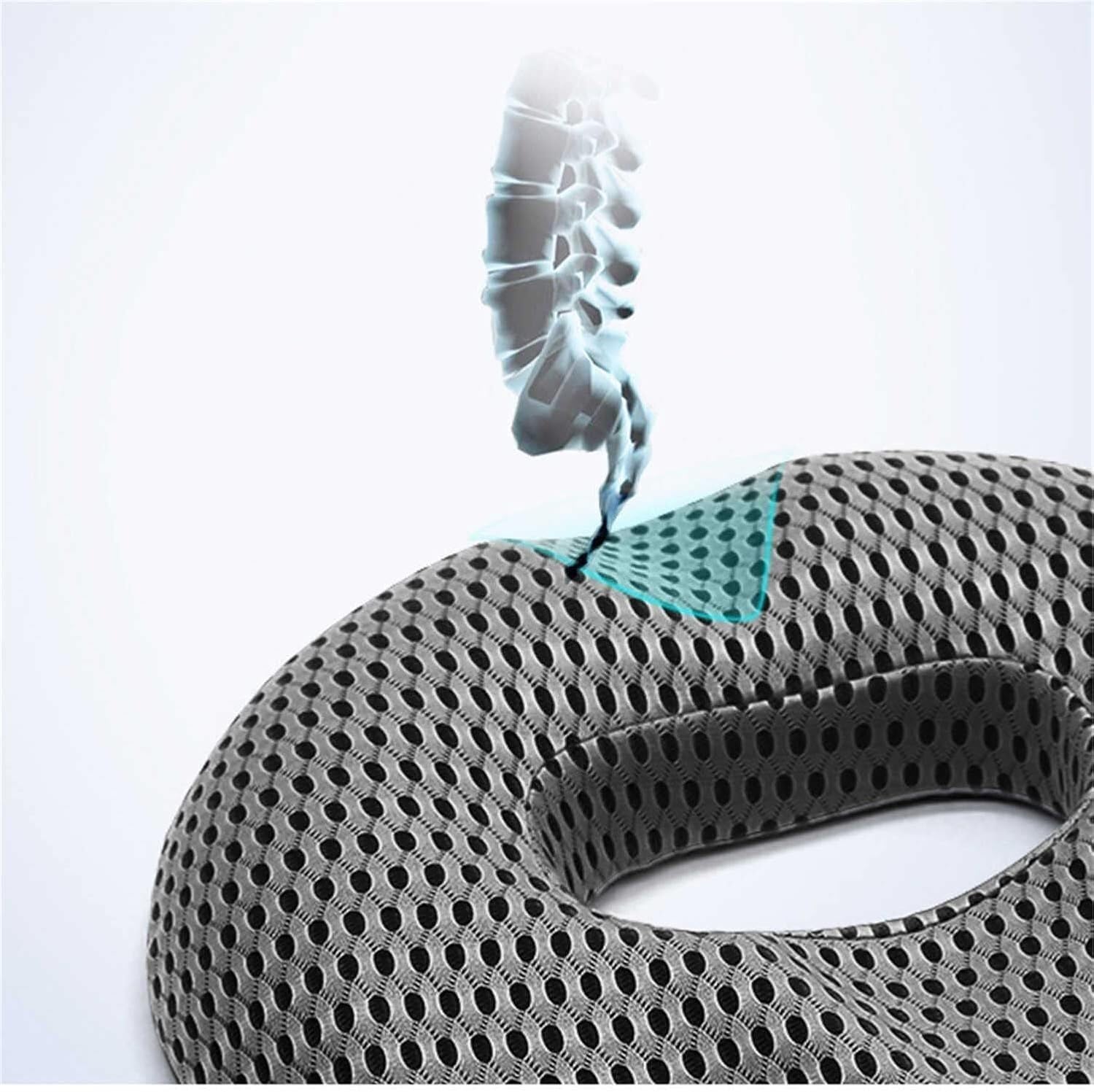 Cojín antiescaras para ancianos, cojín para silla de espuma viscoelástica, anillo del asiento del coxis, cojín para asiento ortopédico para casa, coche, oficina H(C)