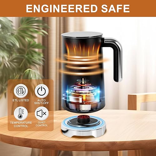 Miniatura 3 de Espumador de leche, vaporizador de leche eléctrico 4 en 1, máquina automática de espuma caliente y fría y calentador de leche para latte,