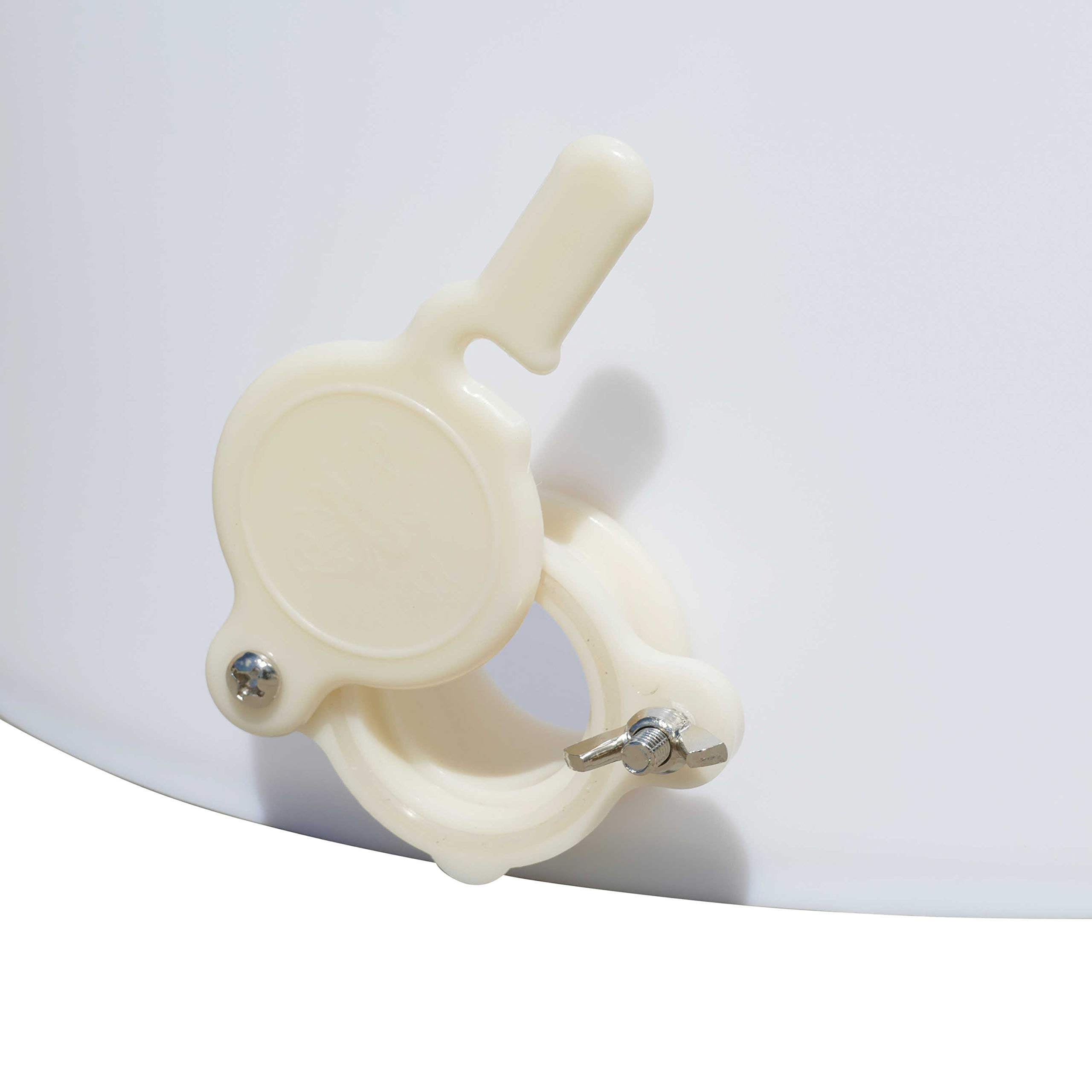 Seau de remplissage de miel 35 l ou 50 kg Convient à un usage alimentaire Avec robinet de remplissage et couvercle Robinet à presser Hobbock Pour l'apiculture